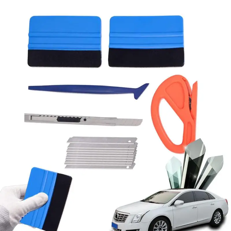 

15 Pcs Car Tools Wrap Film Sticker Wrapping Tool Vehicle Vinyl Wrap Window Tint Film Tool Kit Cutter Aid Tool Window Tinting