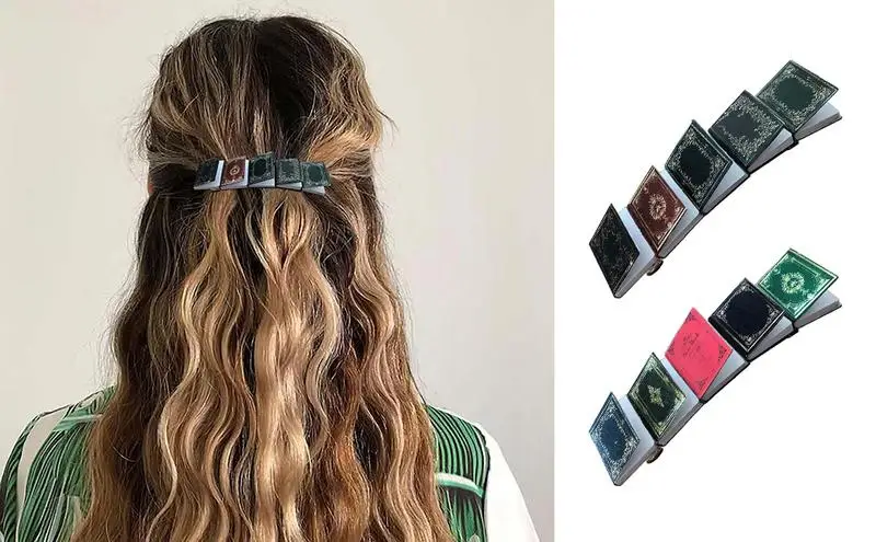 Books Style Hair Clips Books Design Barrette Colorful Book Shape Hair Claw Hairpin Girls Exams Fashions Women Supply