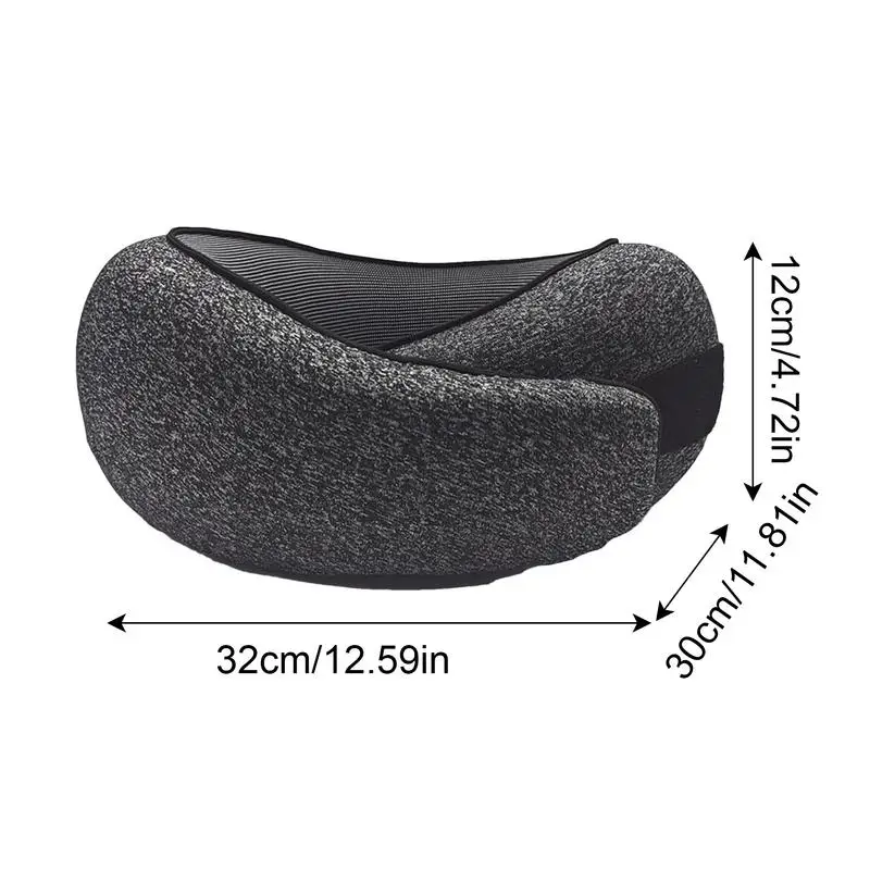 U Shape Neck Pillows For Travel Foam Ice Silk Fabric Neck Pillow hook and loop fasteners Stowable pillow for car home 6