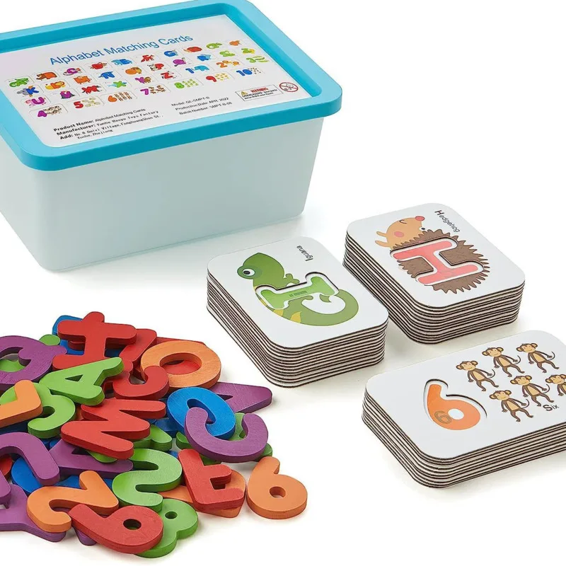 Montessori Learning 3D Animal Letter Puzzle Educational Toys Cards Colorful Wooden Puzzle Game Cognitive Children New 3