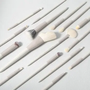 Set di pennelli professionali per il trucco da 16 pezzi – Manico bianco, setole morbide e soffici, delicato sulla pelle, perfetta precisione per la struttura del viso