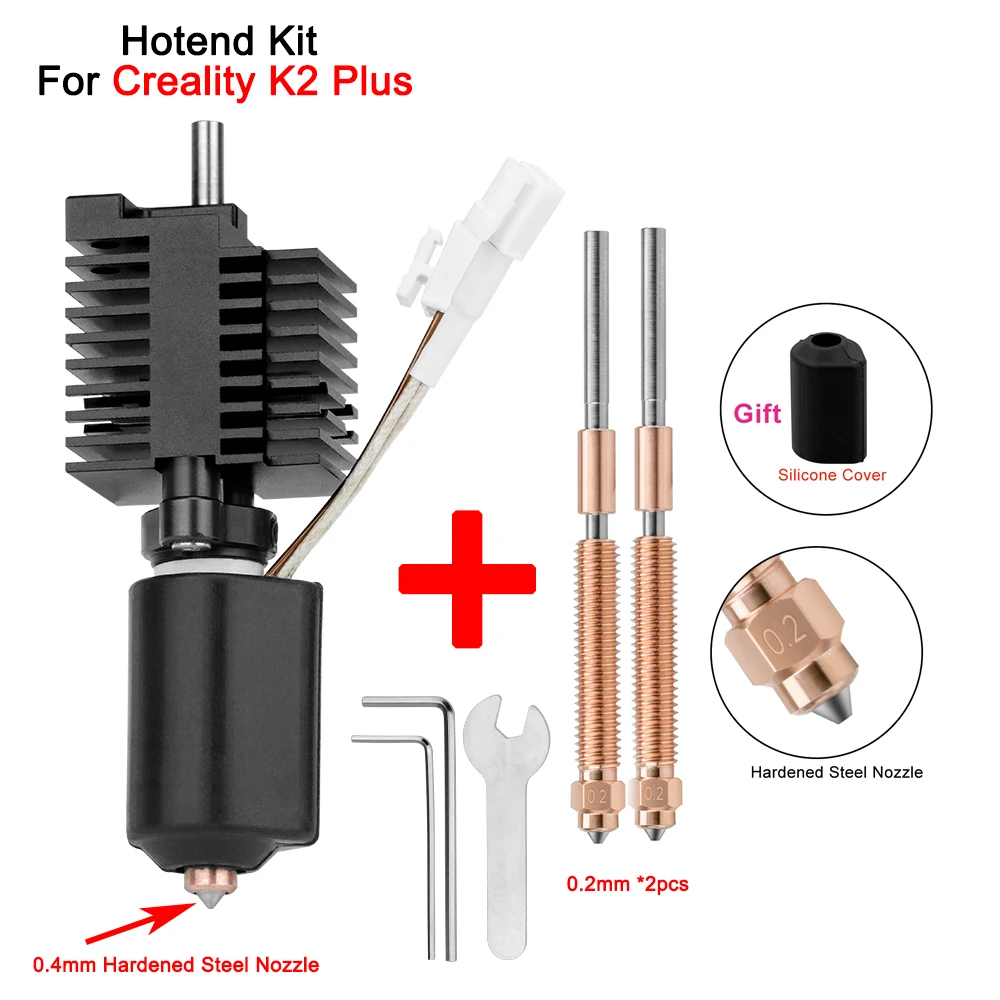 For Creality K2 Plus Hotend Kit All-Metal Hardened Steel Quick