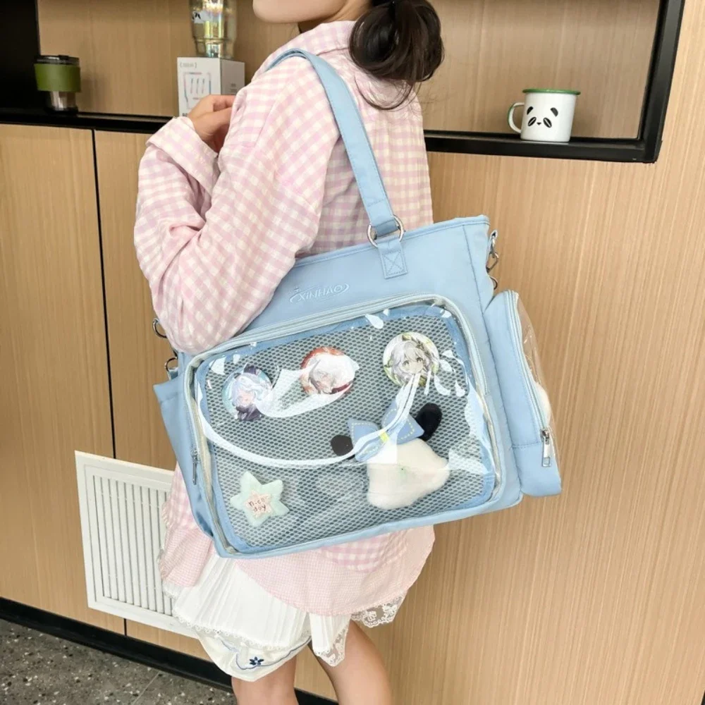 Transparent Japanese Blue Ita Bags Badge Display Kawaii Shoulder Bags Large Capacity Collage Student Backpacks Jk Uniform Bags