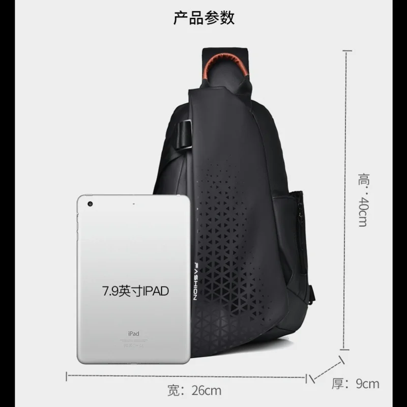 Multifunctional Crossbody Bag for Men, Single Shoulder Sports Bag, Motorcycle Backpack, Nylon Waterproof, Lightweight, Urban