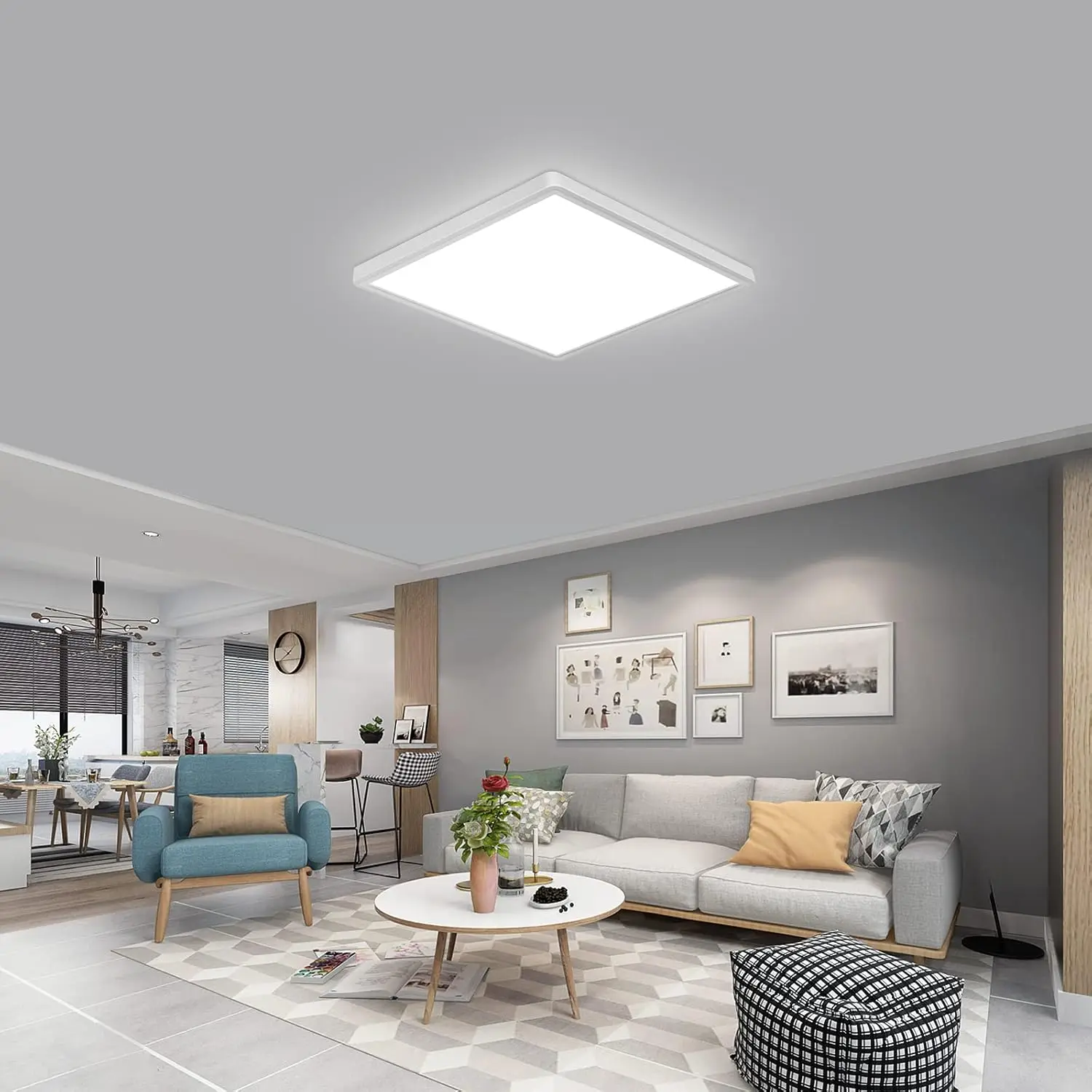 Smart LED Ceiling Lamp Wood Grain App Voice Control Alexa/Google Remote Control S24b17a62675f42cab604cccf11f53988m