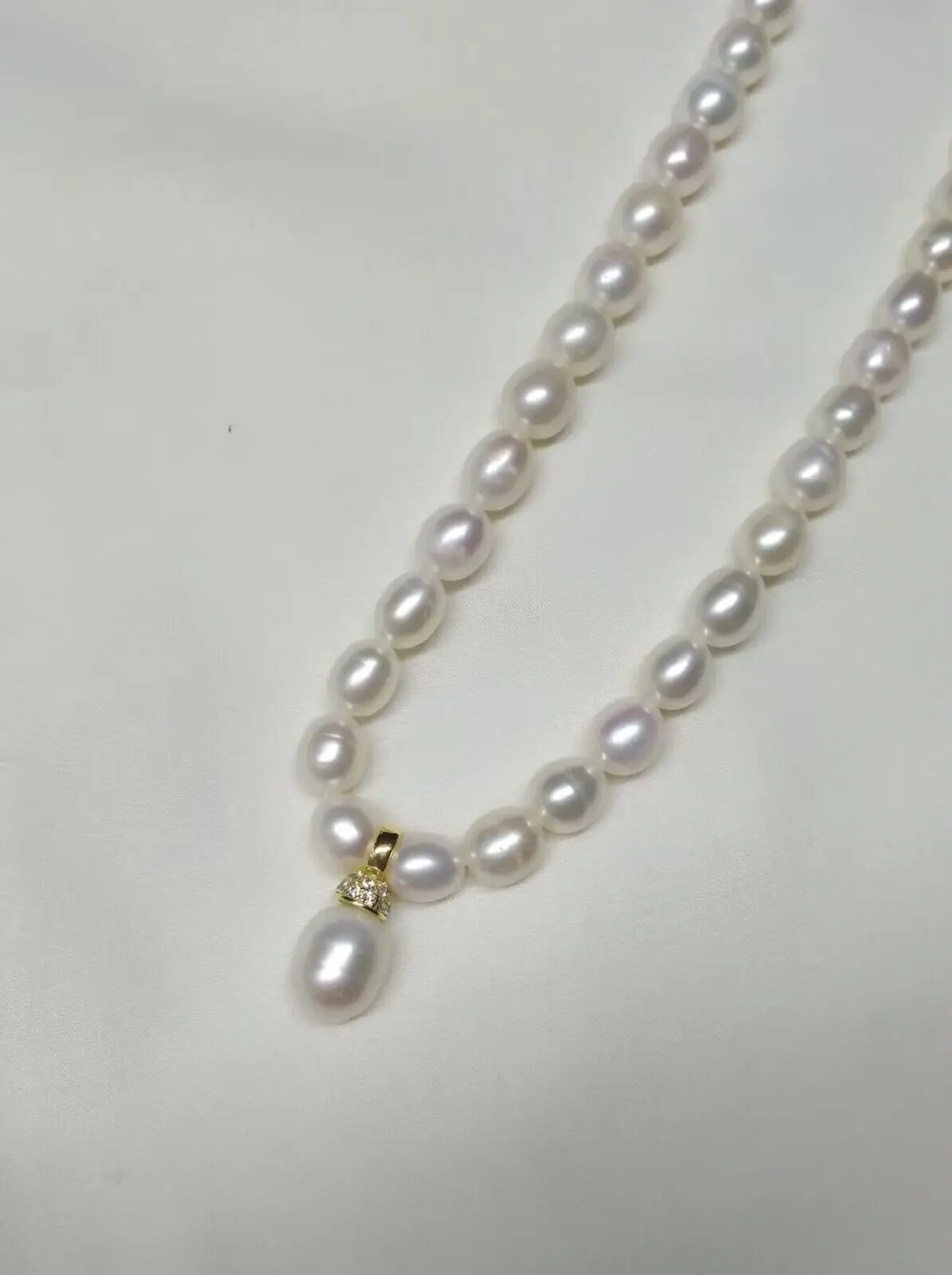 

40 см элегантное 7-8 мм AAA + ожерелье из белого жемчуга ЮЖНОГО МОРЯ + 10x12 мм кулон