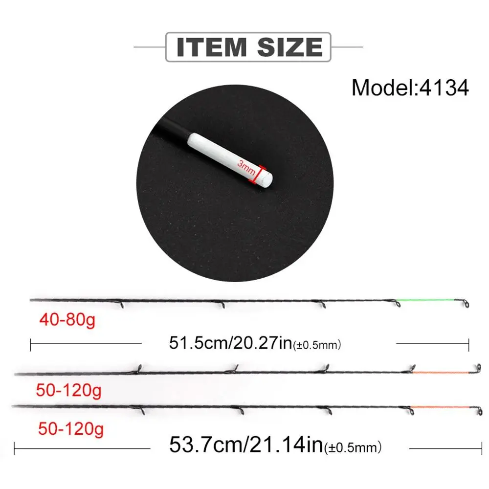 Hochwertige, einziehbare Eisfischerrute mit Spitze, 120g M/L/H, tragbare Spinnrute aus Kohlefaser und Fiberglas für den Winter, Angelzubehör – Detail 8
