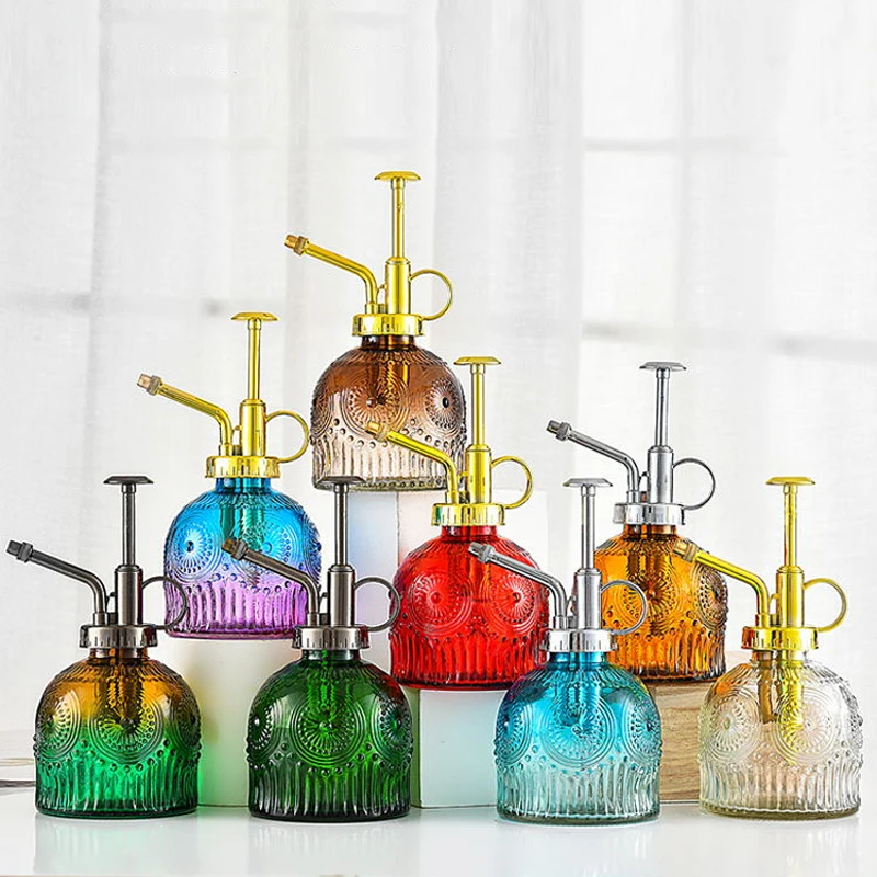 

European-style Glass Watering Can Colorful Embossing Household Watering Can Watering Can Succulent Plants Gardening Decoration