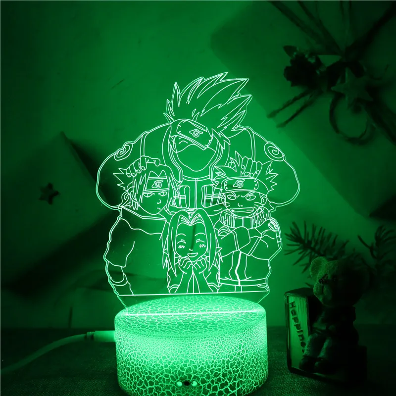 Anime Naruto 3D Night Light Touch Desk Lamp Atmosphere Light Kakashi Uchiha Itachi Modeling Light Children's Toys Birthday Gift nursery night light Night Lights