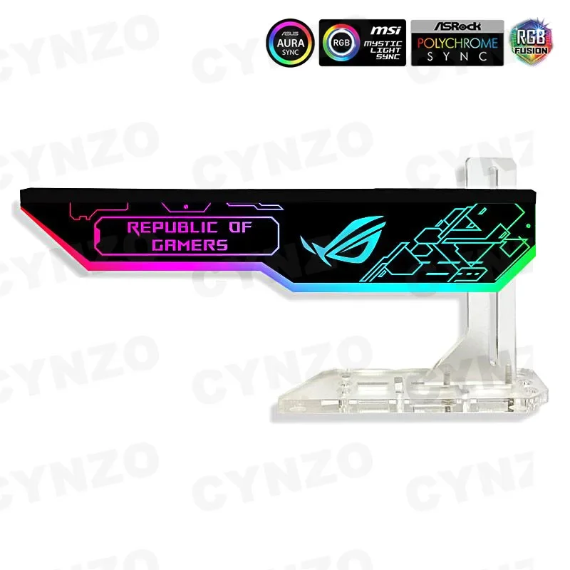 Mod Suporte Vga 4090 3090 Placa Gráfica Bracket 5v 3pin Argb Aura Sync 3080 3070 Gpu Suporte Customzable Gamer Decoração do Armário - Imagem 3