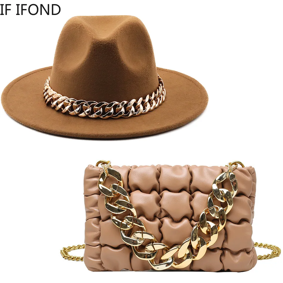 Fedora Two-piece Set Hats With Bag 3