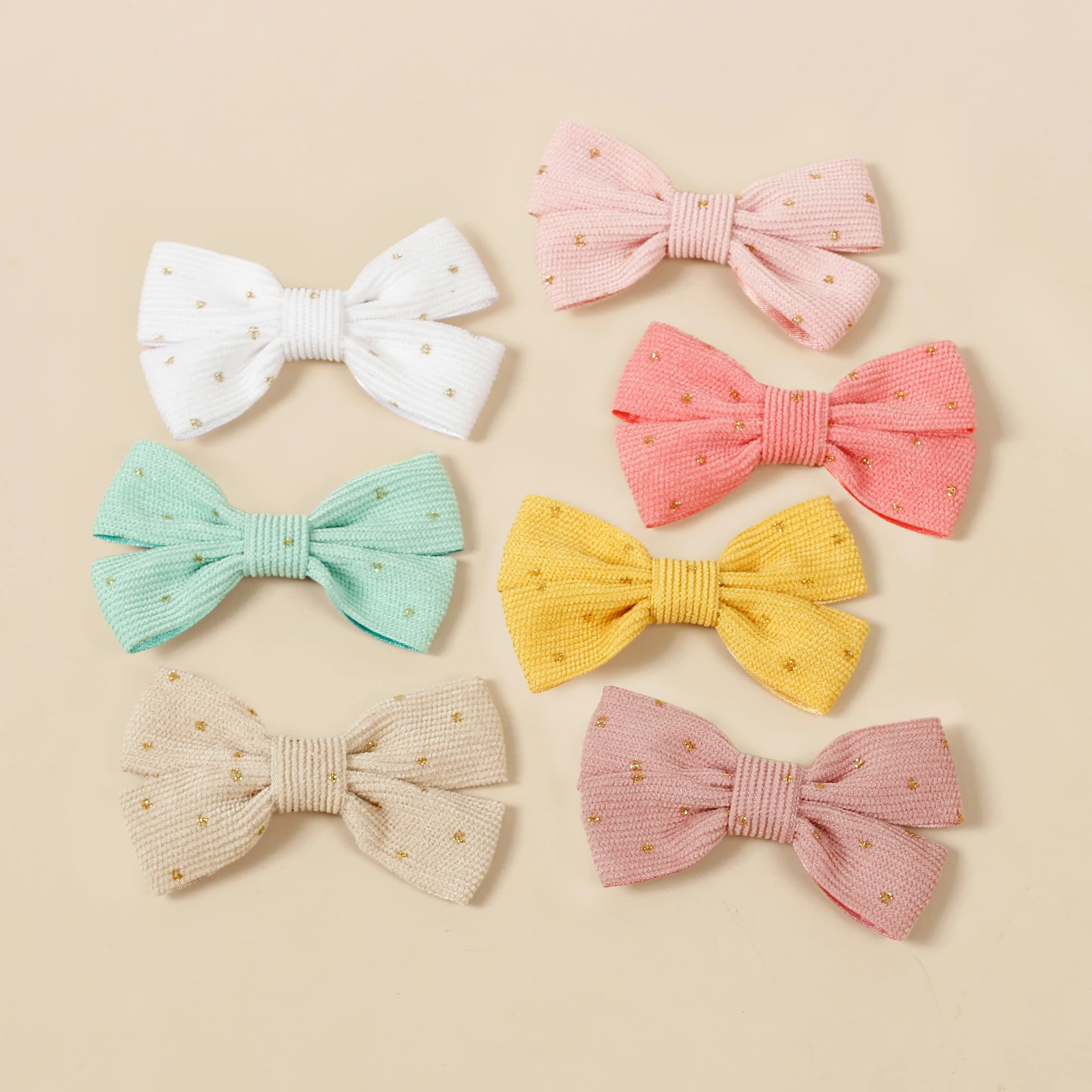 

2Pcs/Set Baby Girls Hair Clips Corduroy Hair Bows Glitter Children Barrette Vintage Hairpins Toddler Hairgrips Hair Accessories