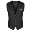 Olibexley V01 Men's Suit Vest for Men Slim Fit Formal Business Waistcoat Tuxedo V-Ncek Solid Vest for Wedding 3