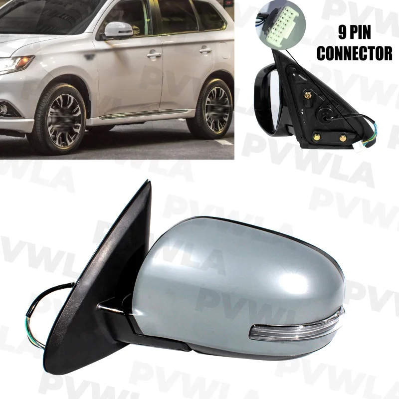 

For Mitsubishi Outlander MK3 GF 2013 2004 2015 2016 2017 2018 2019 2020 1Pc Left Side 9 Pins Paintable Rear Mirror Assembly