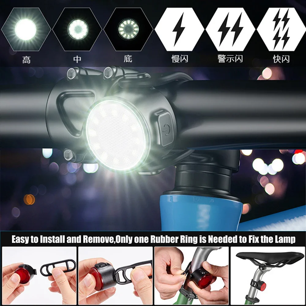 Rechargeable LED Bike Safety Taillight & Headlamp Combo