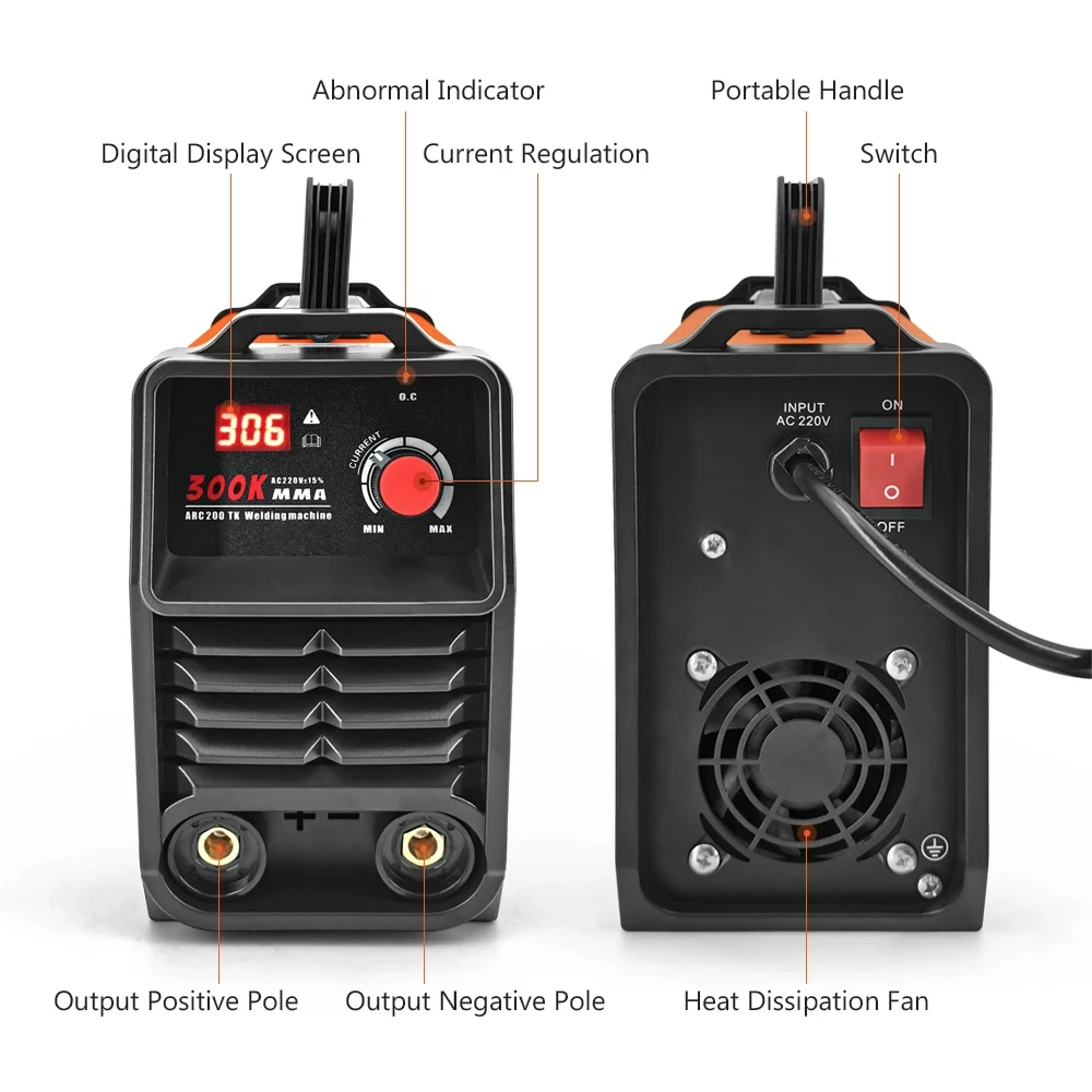 MMA-300K Portable LCD Welding Machine Inverter Arc Electric Welder Current Adjustable Welding 2.0-3.2mm With Tools Storage Box 2