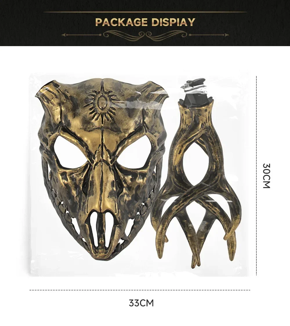 2*o様 BAA COSTUME MFG. \"MOLT DEER SKIN 2 2in1 Deer Mask Removable Antler Soft Monster Animal Bone