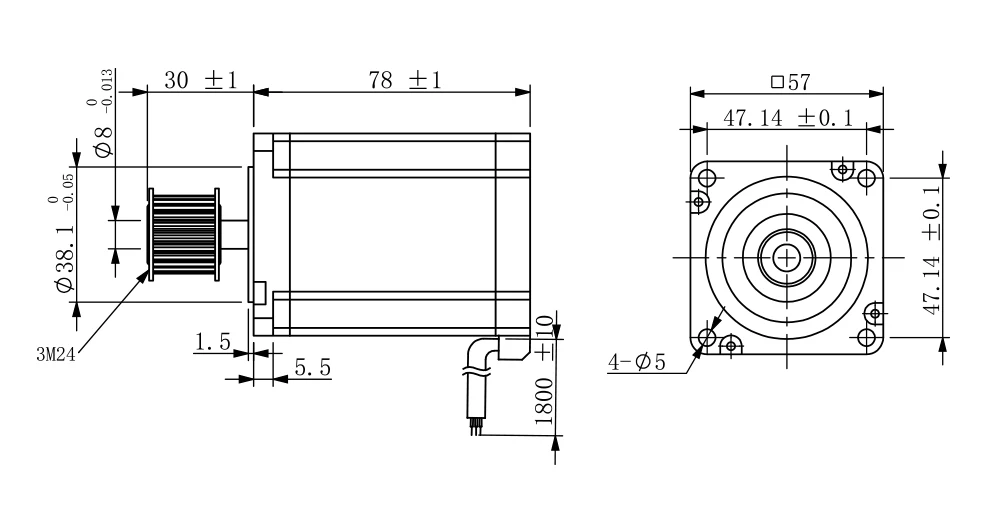 fases, 1.0N.m 2.0N.m com engrenagem para roteador CNC, fresadora de gravação