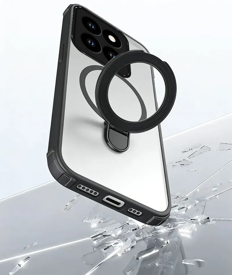 Transparent Shockproof Magnetic Bracket Phone Case Silicone Cover