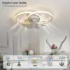 2 in 1 Modern Smart Ceiling Fan Bedroom Ceiling Fan With Light And Control Living Room Restaurant Decor Dimmable LED Ceiling Fan 4