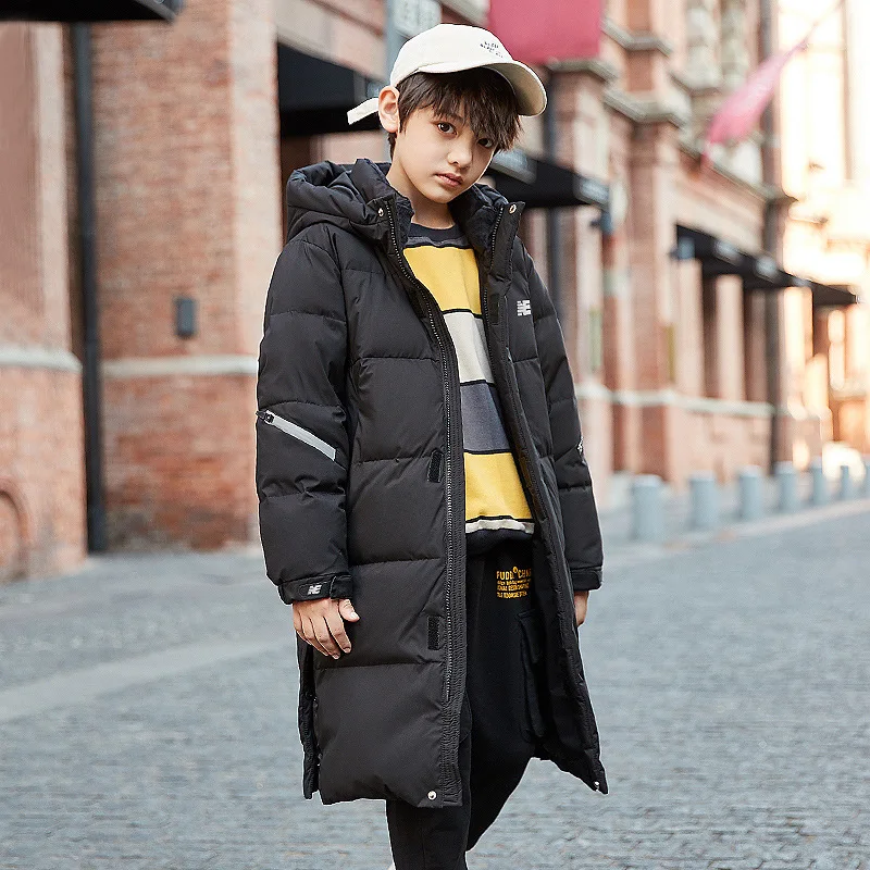 Manteau mi-long en coton à capuche pour enfant, doudoune épaisse et chaude  pour garçon de 4 à 12 ans, nouvelle mode, hiver | AliExpress