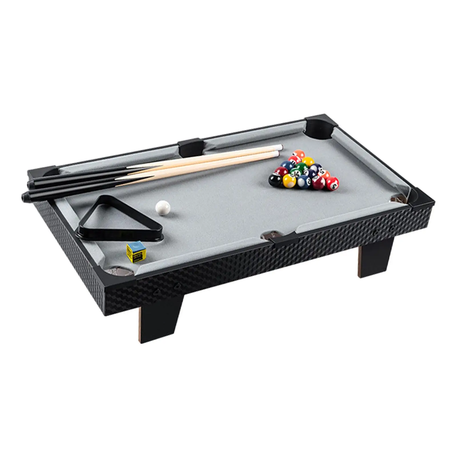 Pool Table Set Interaction Toys Chalk, Triangle Rack Wooden Durable Office Use