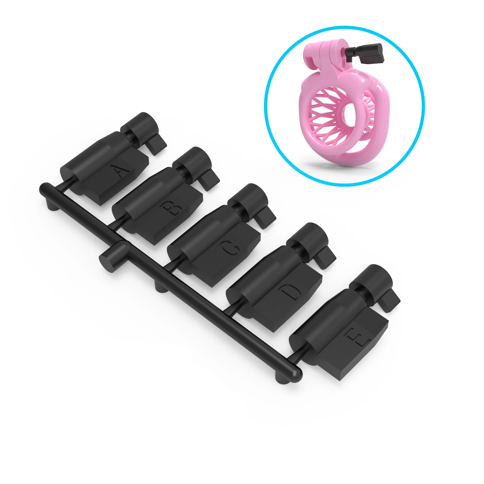 Disposable Permanent Lock Plastic Keys for Male Sissy Chastity Cage Holy Trainer Forever Lock 5 Pieces Cock Cage Accessory