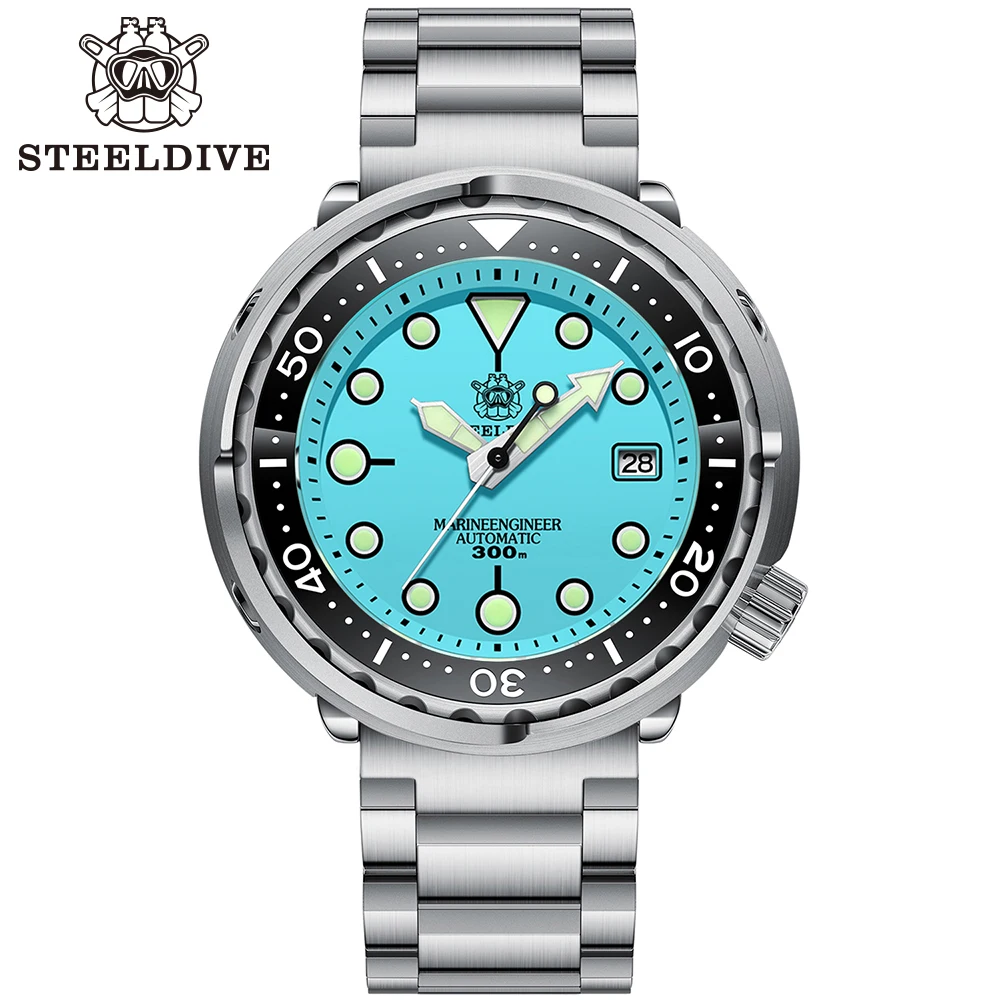 Automatic Mens Dive Watch Marine Engineer SD1975 300M Waterproof 47.5MM Stainless Steel Tuna Can,mechanical watch