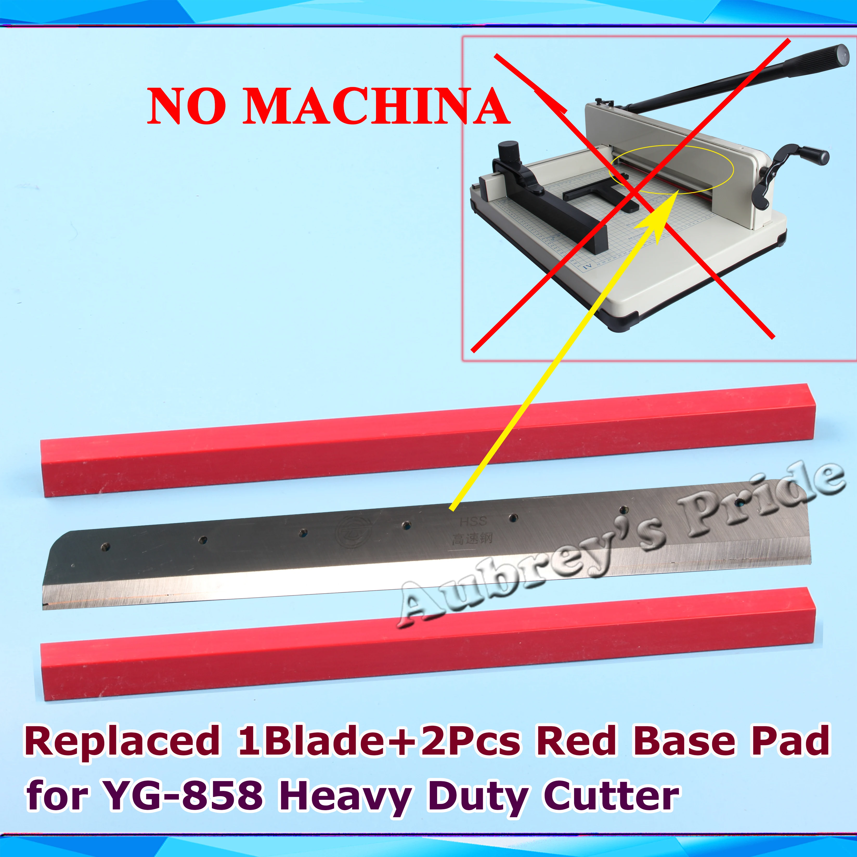 A4 Boyutu 1 Adet Bıçak + 2 Adet Kırmızı Taban Pedi Yeni YG-858 Ağır Yığın Kağıt Ray Giyotin Kesici Makinesi için Değiştirilen Çelik Bıçak