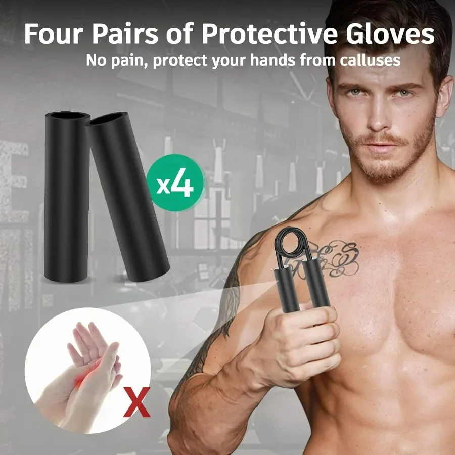 Grip Strength Trainer 6 Pack,50LB-300LB Metal Hand Grip Strengthener,Non-Slip Heavy-Duty Forearm Exerciser,Hand Gripper for Musc