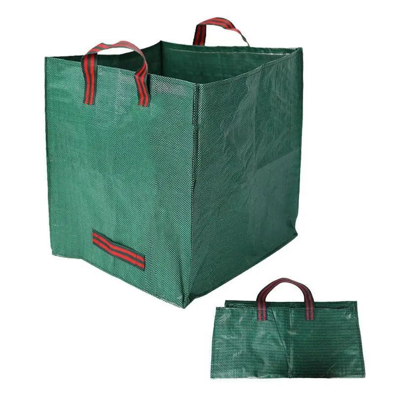 

Удобная портативная сумка для газона и листьев, вместительный садовый многоразовый контейнер для хранения мусора в виде листьев