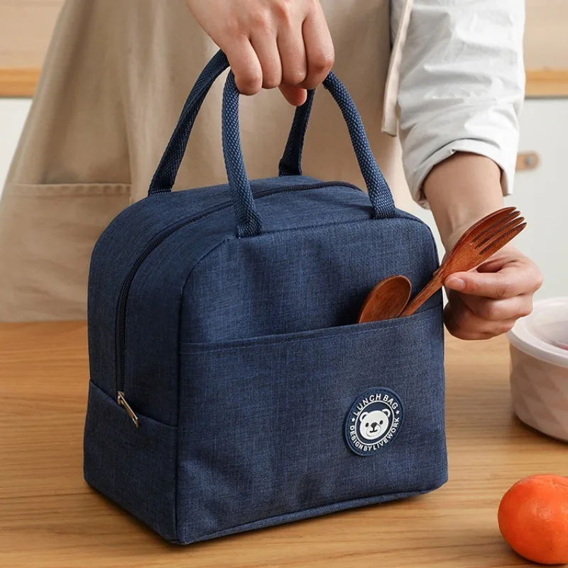 Sac à bento en forme d'ours en peluche, Oxford grill, boîte à lunch isolée en matériau imperméable, pour employé de bureau, sac à lunch pour étudiant