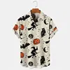 Men's Shirt Skull Pumpkin Ghost Halloween Print Hawaiian Short Sleeve Shirt S Comfort Clothing Fashion Design Men's Open Lapel T 1