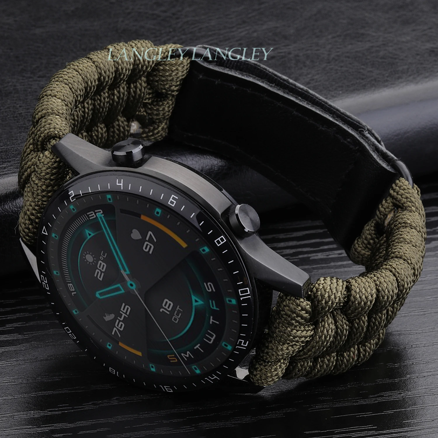 

22mm Braided Nylon Strap for Samsung Galaxy Watch 3 45mm Watch 46mm Watch Band for Huawei Watch GT2 Pro Outdoor Sport Bracelet