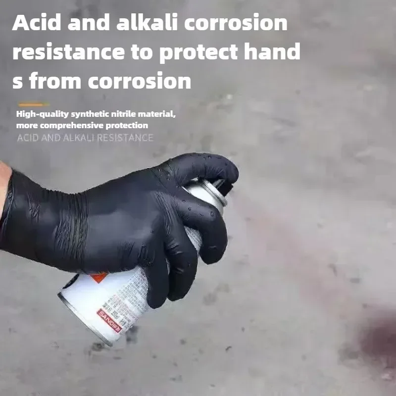 Nitrile Gloves Disposable Black Xl Latex Pvc Housework Cleaning Car Industry Gardening Cooking Tools