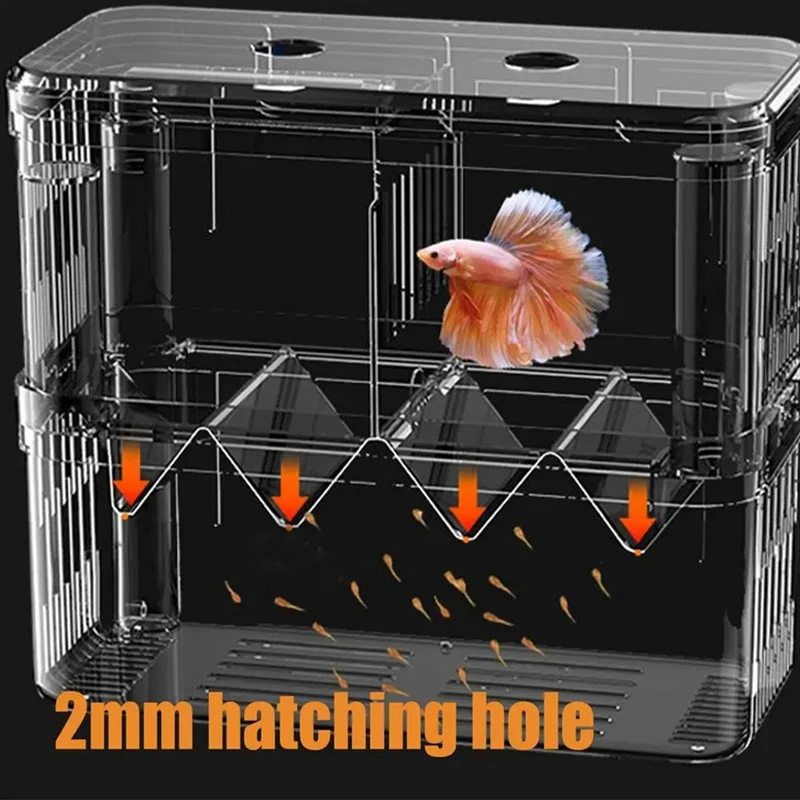 L99A-Fish Breeding Box Double-Layer Acrylic Breeding Tank Isolation Box Transparent Detachable Hatching For Guppy Shrimp