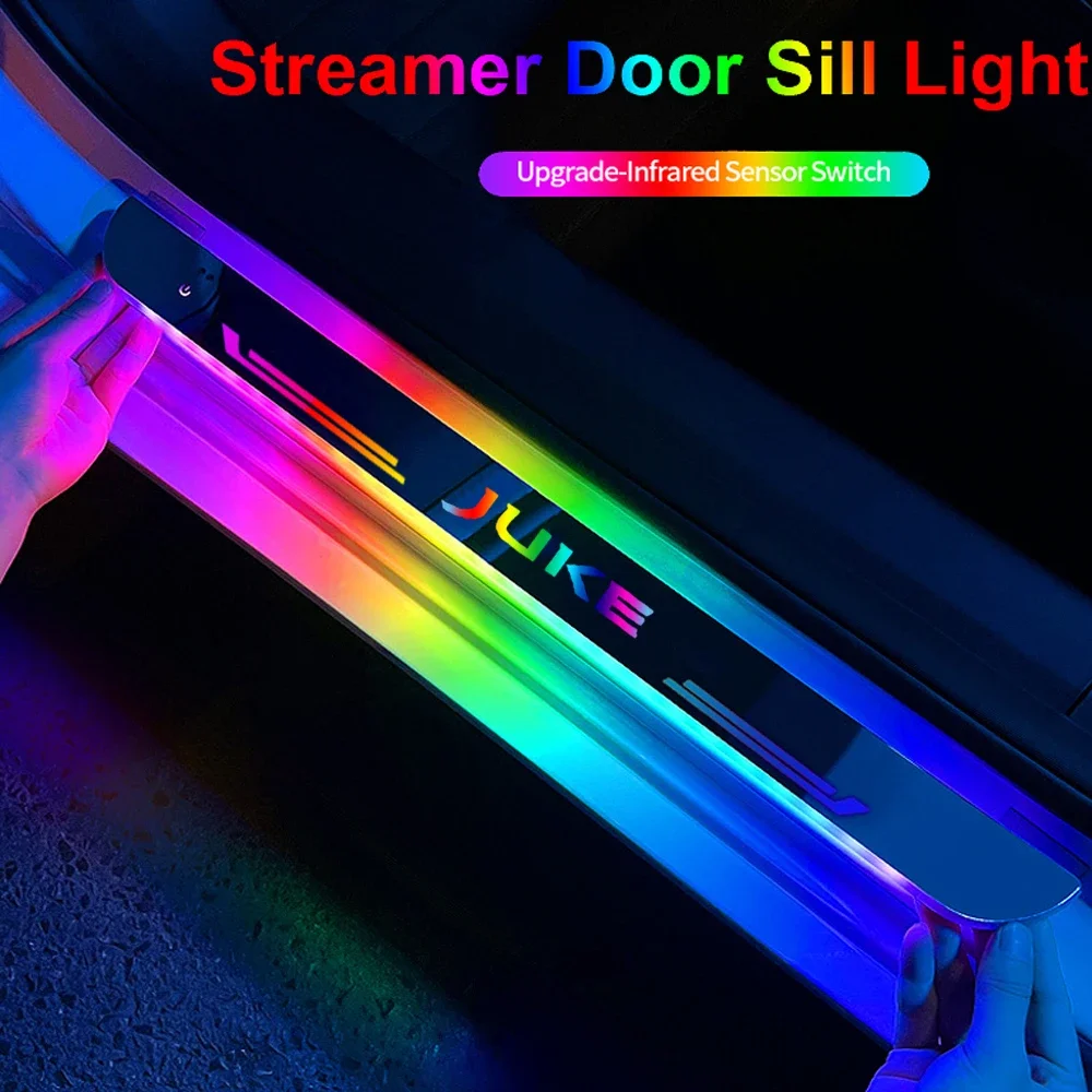 

Автомобильная приветственная педаль атмосфера неоновая декоративная подставка для порога Противоударная фотография Аксессуары для Nissan JUKE Logo