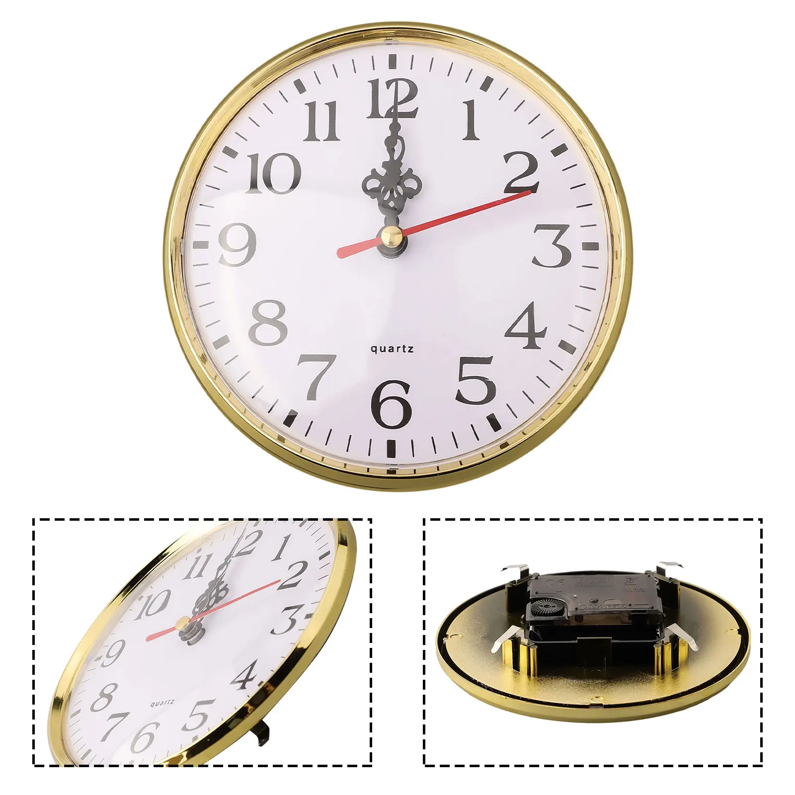 DIY Quartz Clock Insert 130mm Diameter 90-110mm Install Diameter Accessories Arabic Numerals Lightweight Brand New