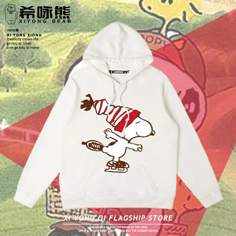 

Snoopy Animation Co-branded Tide Brand Hoodie Men's Hooded Clothes Peanuts Around The Coat Thin Autumn