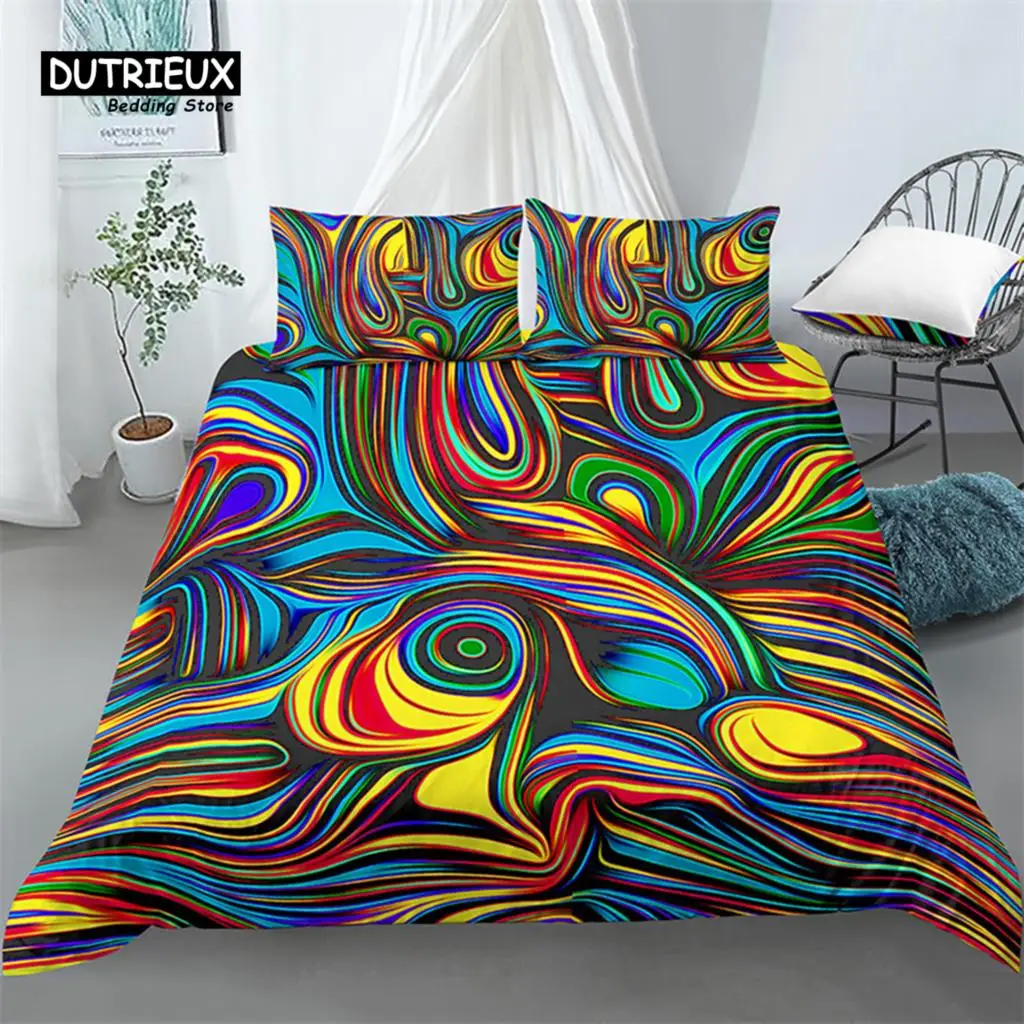 

Colorful Marble Duvet Cover Set Luxury Abstract Marble Texture Print Bedding Set Soft Microfiber Quilt Cover For Kid Adult Decor
