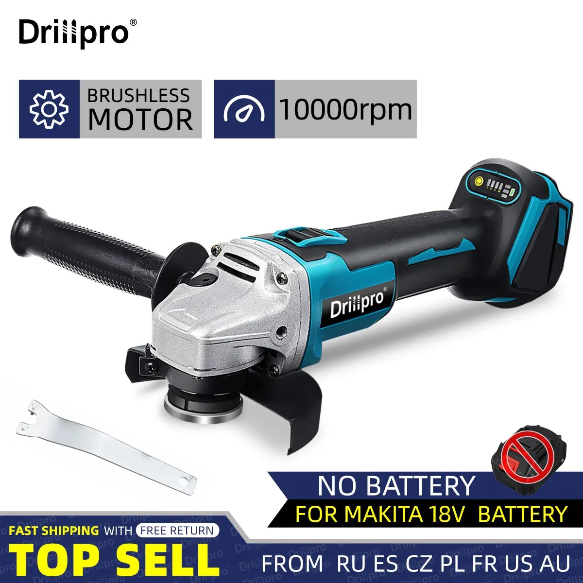 Makita Amoladora De ángulo Con Interruptor De Palanca, 11.4 Cm