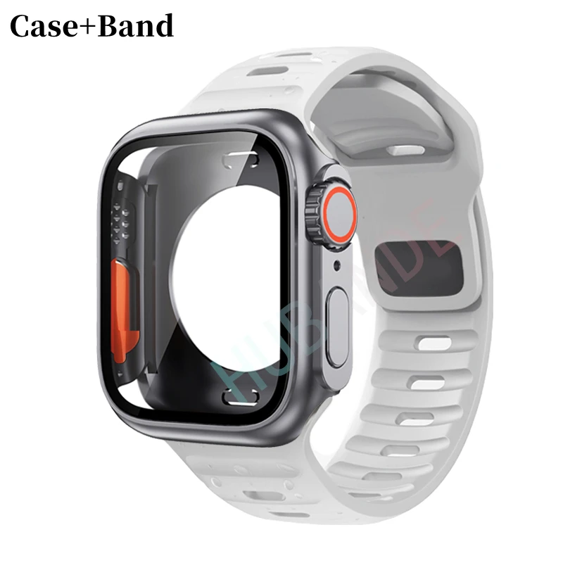 Sleek Silicone Watch Strap with Screen Protector Set