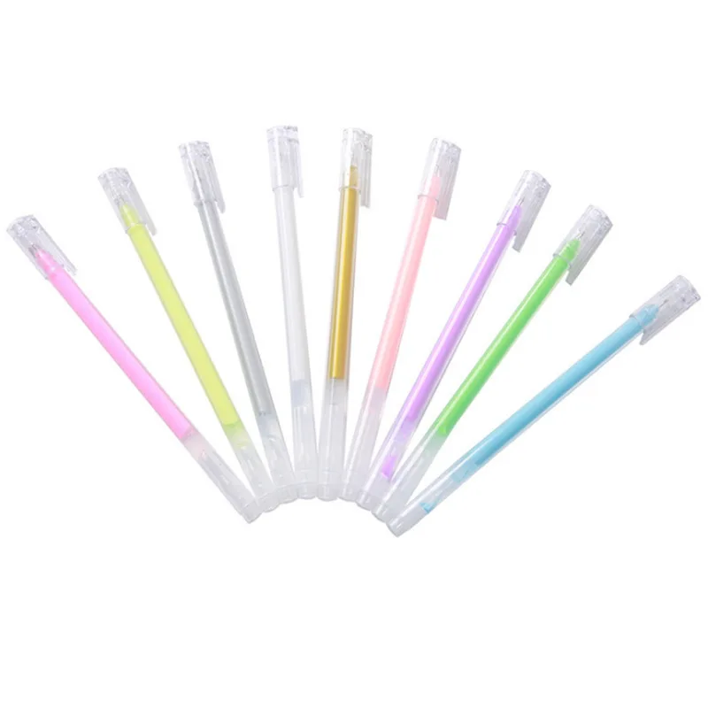 카와이 문구 컬러 젤 펜, 0.7mm, 학생 마커, 사무실 문구 하이라이트 펜, 대용량, 9 개/세트