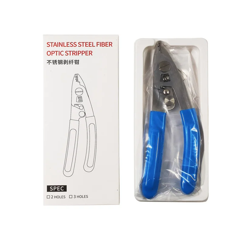 Professional Fiber Optic Tool Stripper H3 Stainless Steel Fiber Optic Stripper 3 Holes Drop Cable Stripper