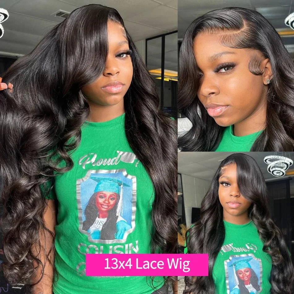 13x6 Body Wave Lace Front Wigs Human Hair 200% Density 13x4 Loose Wave Frontal Wig Pre Plucked HD Transparent Human Hair Remy 3