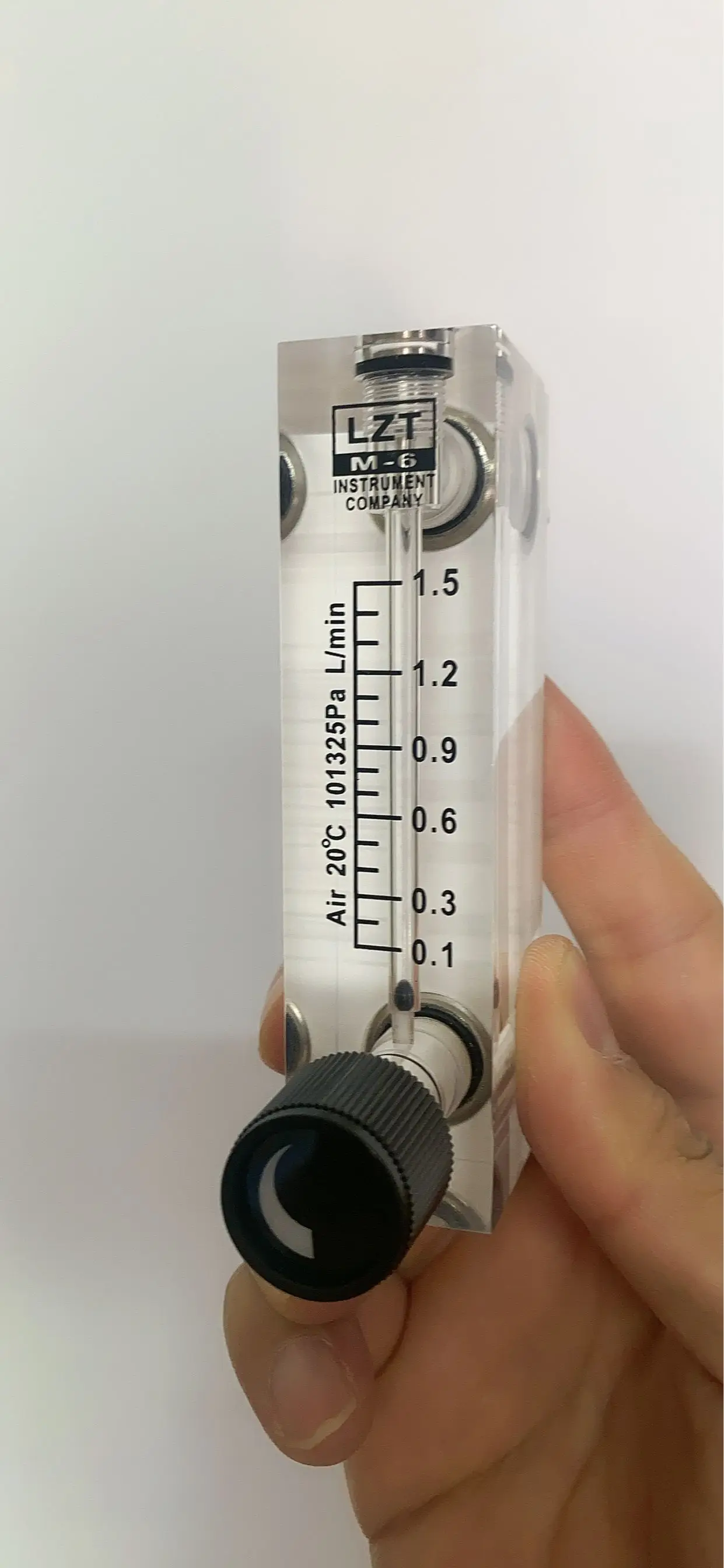 Flow Meter LZT-6T PMMA Gas Air Flowmeter 1/4" ZG Female Square Panel Type Rotameter