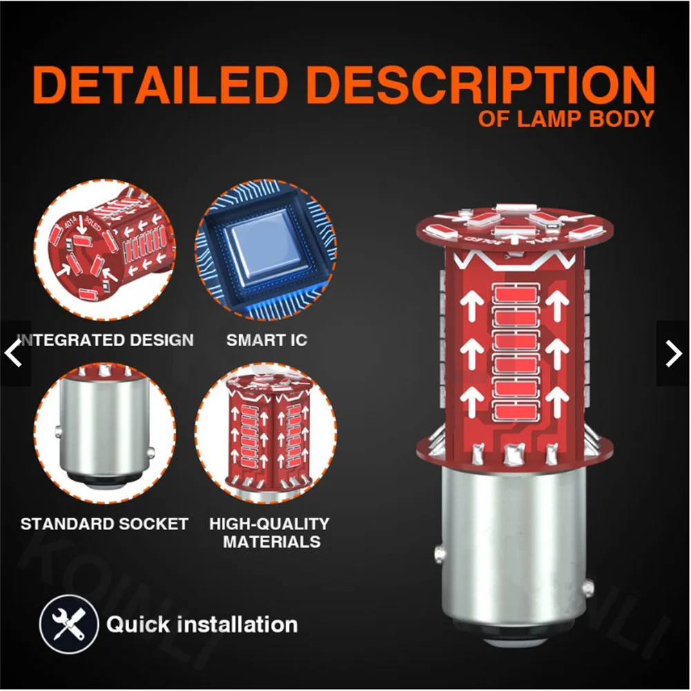 1157 Strobe Brake Light BAY15D Led Bulb 30SMD DRL Water Flash Reversing Parking Turn Signal Stop Tail Lamp For Auto Motorcycle