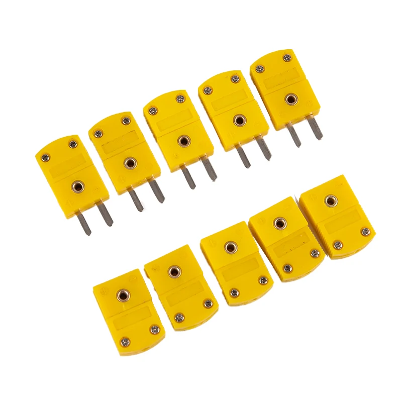 New Yellow Type K Male/female Mini Connector Plug Safety Fits All Our Temperature Controllers Temperature Sensor 5PCS