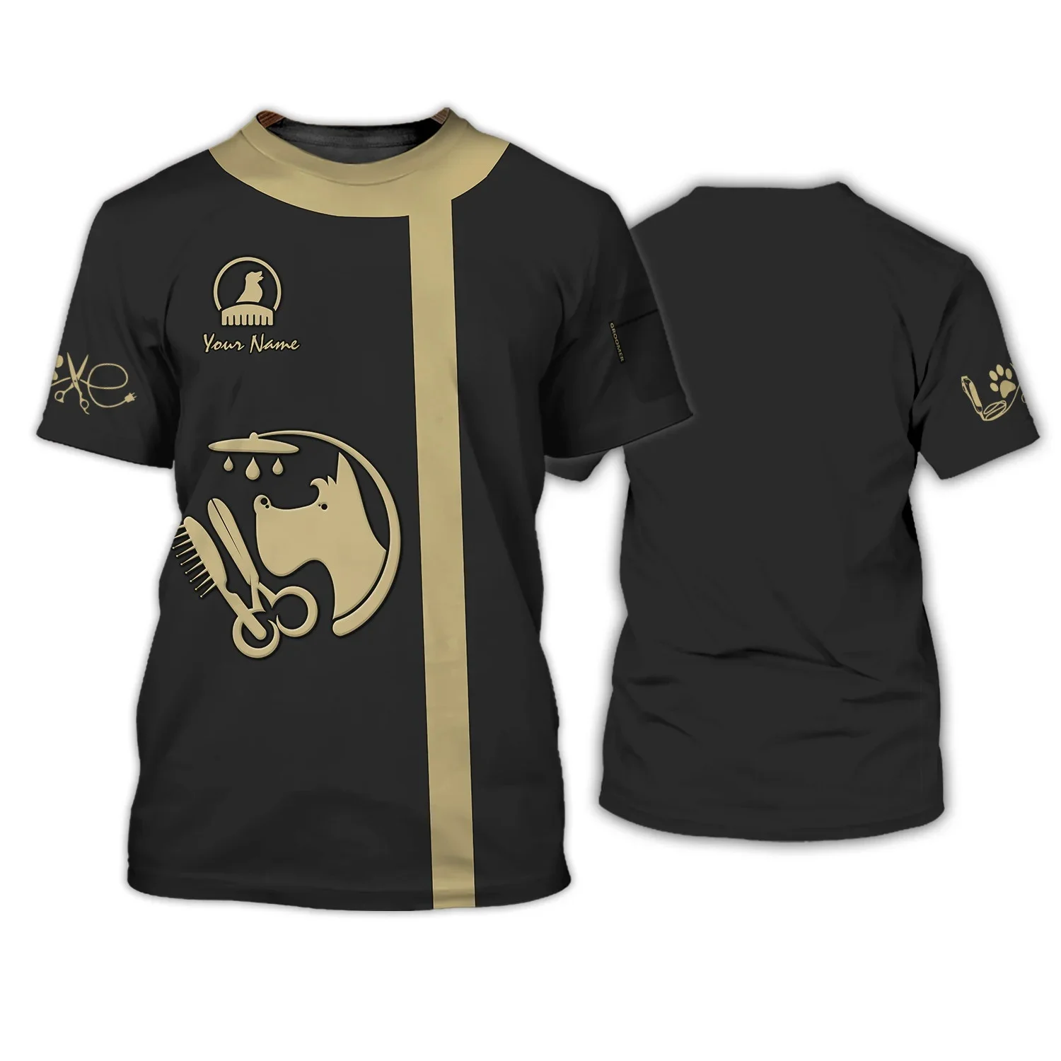PLstar Cosmos Neueste Pet Groomer Sommer männer T-shirt Personalisierte Hund Groomer Name 3D Gedruckt t-shirt Unisex Casual Tops DW170 – Detail 27