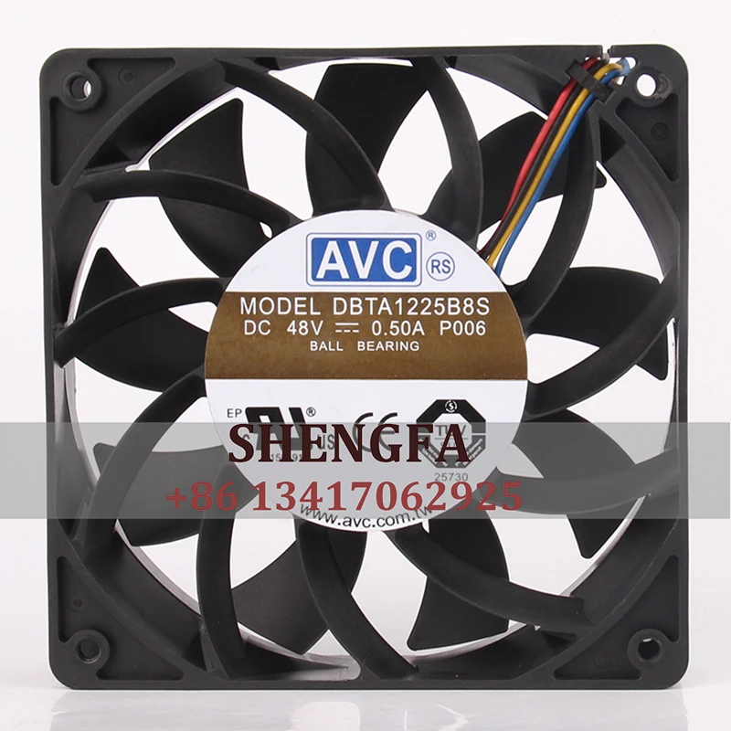 

AVC Case Fan Dual Ball Bearing DBTA1225B8S 120*120*25mm 12025 12CM 48V 0.5A Large Airflow PWM speed control Cooling Fan